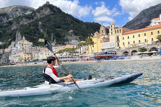 Amalfi Coast : Kayak-Snorkeling tour Pandora Cave & Hidden beach - Acquachiara beach and the first real break
