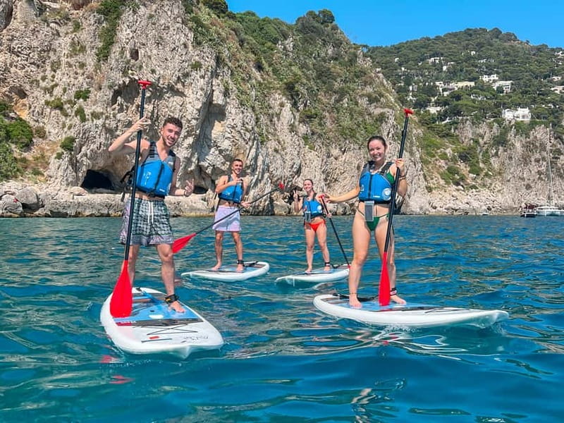 Capri: Caves and Beaches Paddle Board Tour. Photos included - Starting at Marina Piccola with Capri Hydro