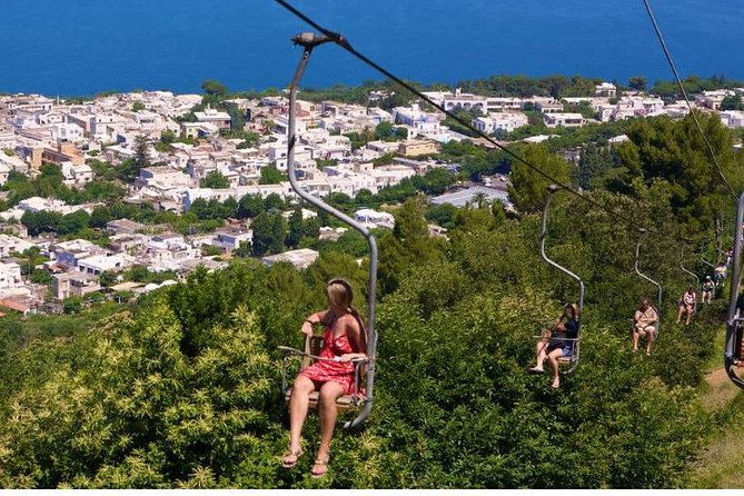 CAPRI - DIY Day Trip Package - BoatTour, BlueGrotto,Bus&Lunch - Riding the chairlift to Mount Solaro