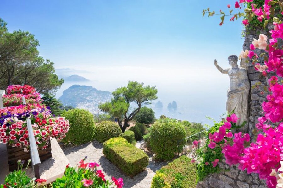 From Amalfi Coast: Capri and Anacapri Full-Day Guided Trip - Circling Capri by boat at Marina Grande