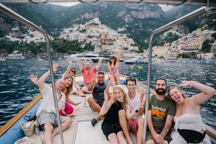 From Positano: Amalfi Coast Sunset Cruise - Group Tour - Sunset on the ride back to Positano
