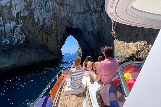 From Positano : Elite Capri Boat Day Free Bar, Brunch & City Walk - Punta Carena and the Green Grotto