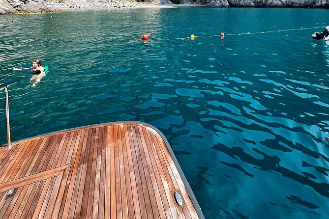 From Positano : Elite Capri Boat Day Free Bar, Brunch & City Walk - The White Grotto and the cliff near Villa Jovis