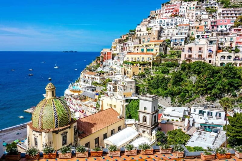 From Sorrento: Amalfi Coast Guided Bus Tour and Ferry Ride - Positano views from the road