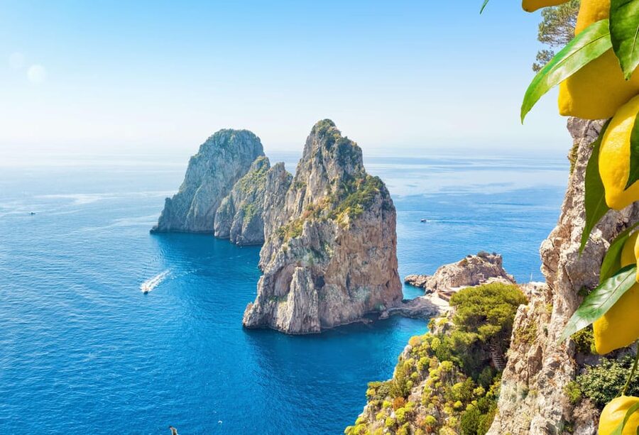 From Sorrento: Capri Boat Tour with Snorkeling & Drinks - Capri from the southeast coast