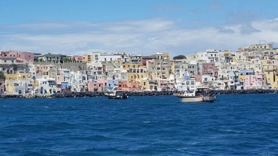From Sorrento: Ischia and Procida Boat Tour with Snorkeling - La Corricella is the day’s water break