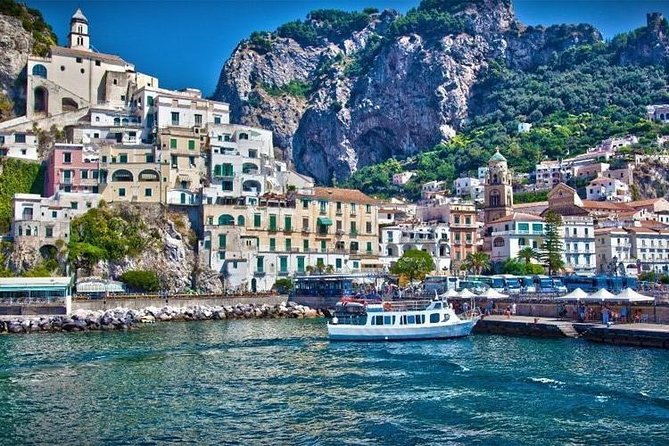 From Sorrento/Nerano:Amalfi Shared Tour (9:00am or 11:15am ) - A practical boat setup for an eight-hour outing
