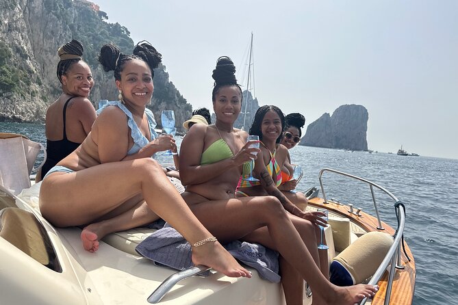 Luxury private boat tour to Capri and Blue Grotto on Gozzo 32 ft - Leaving Sorrento across the Bay of Naples
