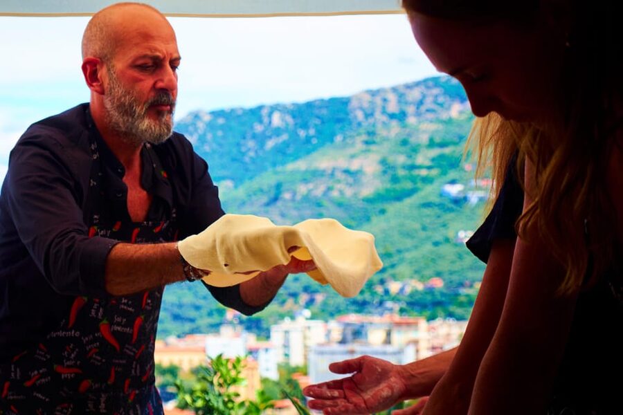 Pizza pasta e sorrento traditional cuisine 100% hands on - A cooking class with Sorrento spread below you