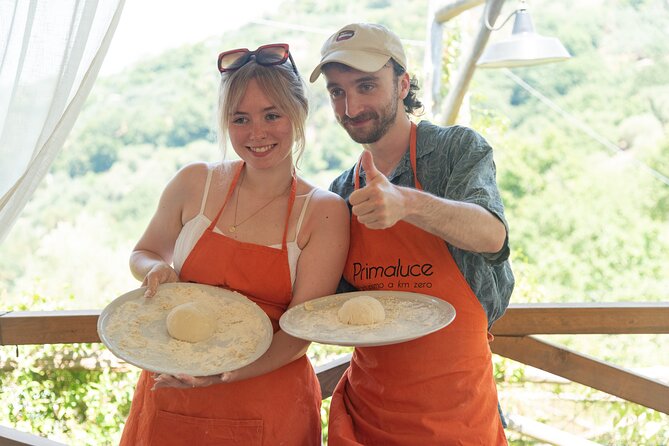 Pizza School with Wine and Limoncello Tasting in a Local Farm - Making dough with Francesco and Lia