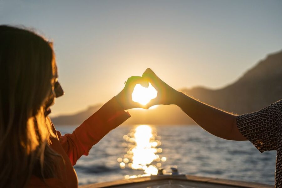 Positano: Private Sunset Boat Experience - Leaving Positano as the sunset begins