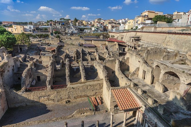 Private Pompeii & Herculaneum Tour from Sorrento - Wooden doors, public baths, and the House of the Skeleton