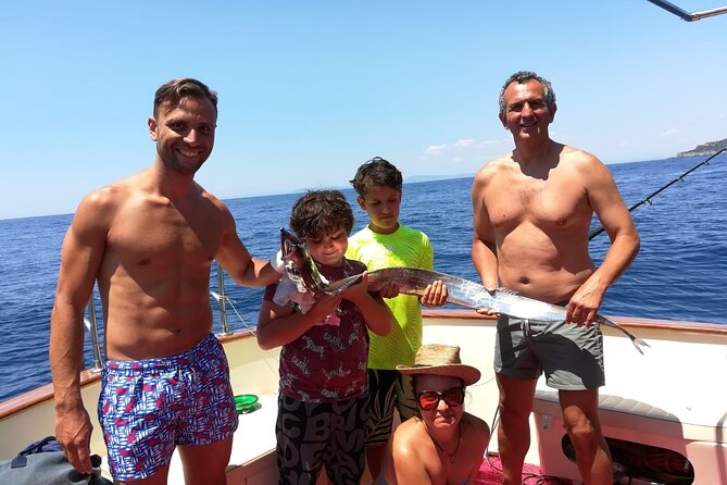 Private tour with fishing, tour of Capri and lunch on board - Lunch and swimming near Punta Carena Lighthouse