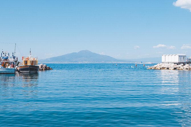 Sorrento Coast Cruise with Limoncello Tasting - Marina di Puolo and the view toward Capri