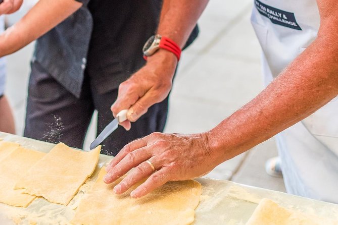 Sorrento: Hands-On Pasta, Tiramisu & Limoncello Fun Class - The setting and the meal after the work