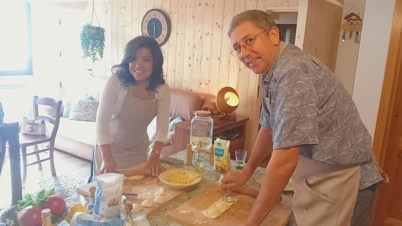 Sorrento: Marì Cooking Class in a Family Farm w/ Coast View - Sitting down to eat the food you made