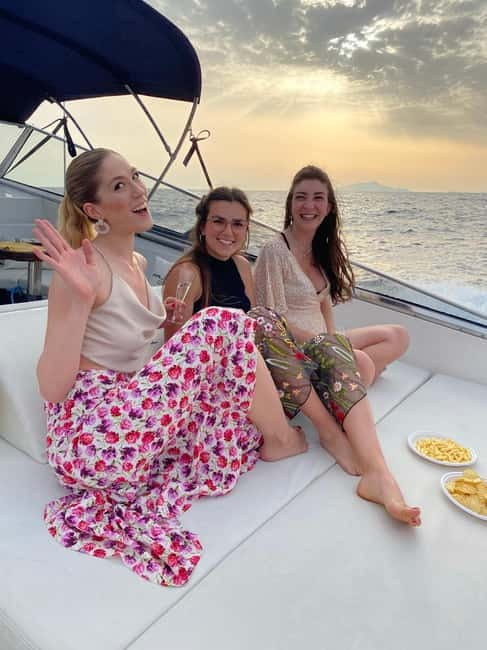 Sorrento: Sunset Coastal Boat Tour with Aperitif - Swimming at Punta Lagno Waterfalls
