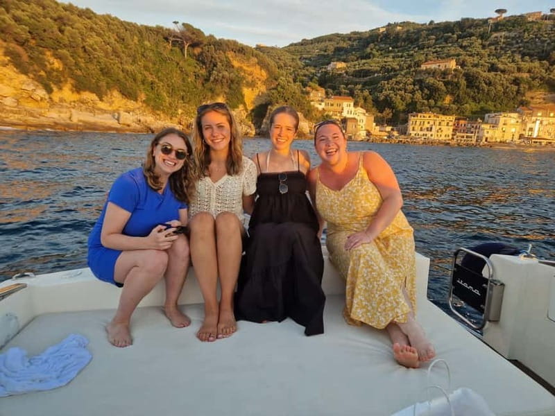 Sorrento: Sunset Coastal Boat Tour with Aperitif - Queen Giovanna’s Baths and Roman remains