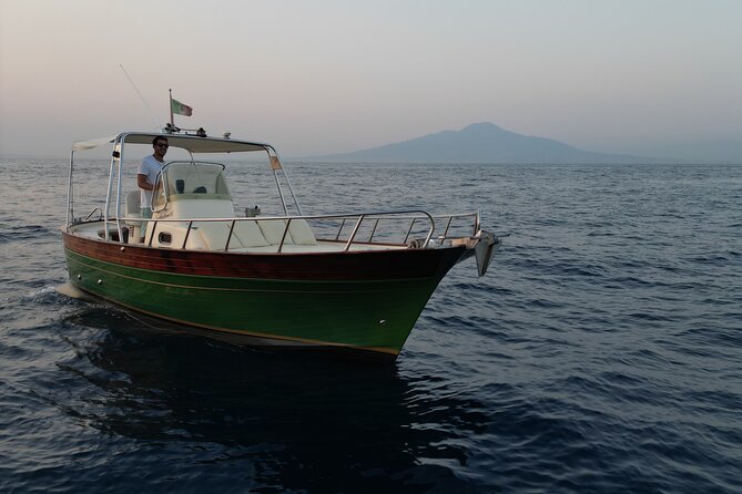 Sorrento Sunset Private Tour - Premium 28ft Boat - Leaving Marina Grande on a traditional gozzo