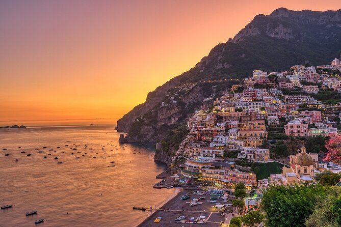 Sunset boat tour of the Amalfi Coast - Furore Fjord at the day’s softest light