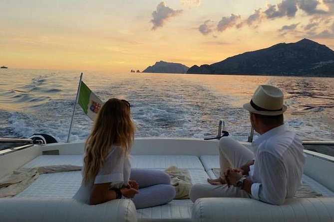 Sunset Cruise from Positano, Praiano, Amalfi, Minori or Maiori - Swimming, Prosecco, and snacks on board