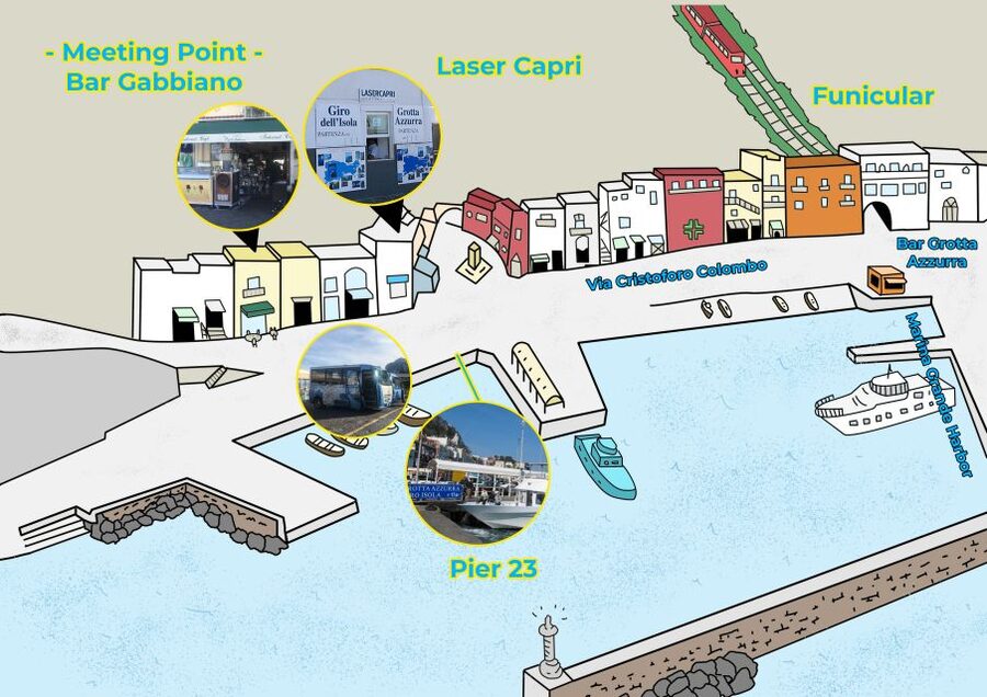 Unforgettable tour of Capri with special convertible coach - The Piazzetta gives you Capri town in one famous square