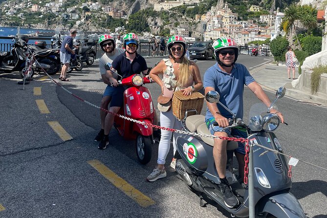 Vespa Tour of Amalfi Coast Positano and Ravello - Praiano and the approach to Positano